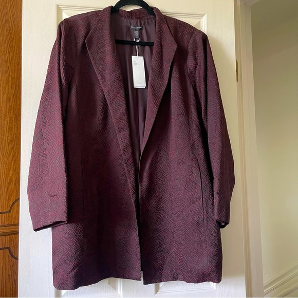 Eileen Fisher Burgundy Blazer NWT - Picture 1 of 15